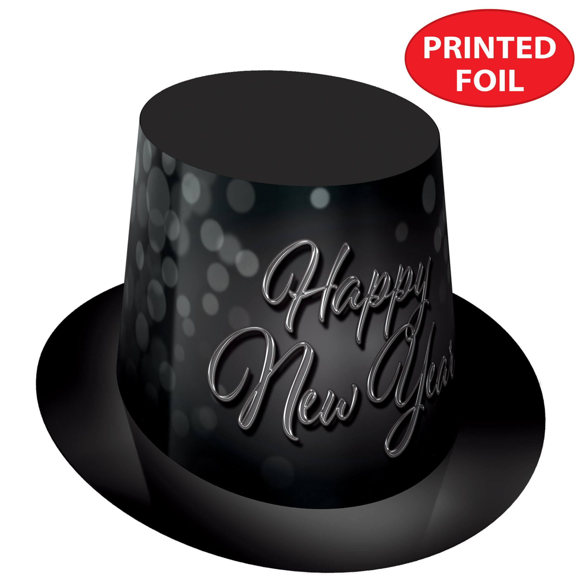 Beistle Adult Blackout New Year Hi-Hats, 25 Pack